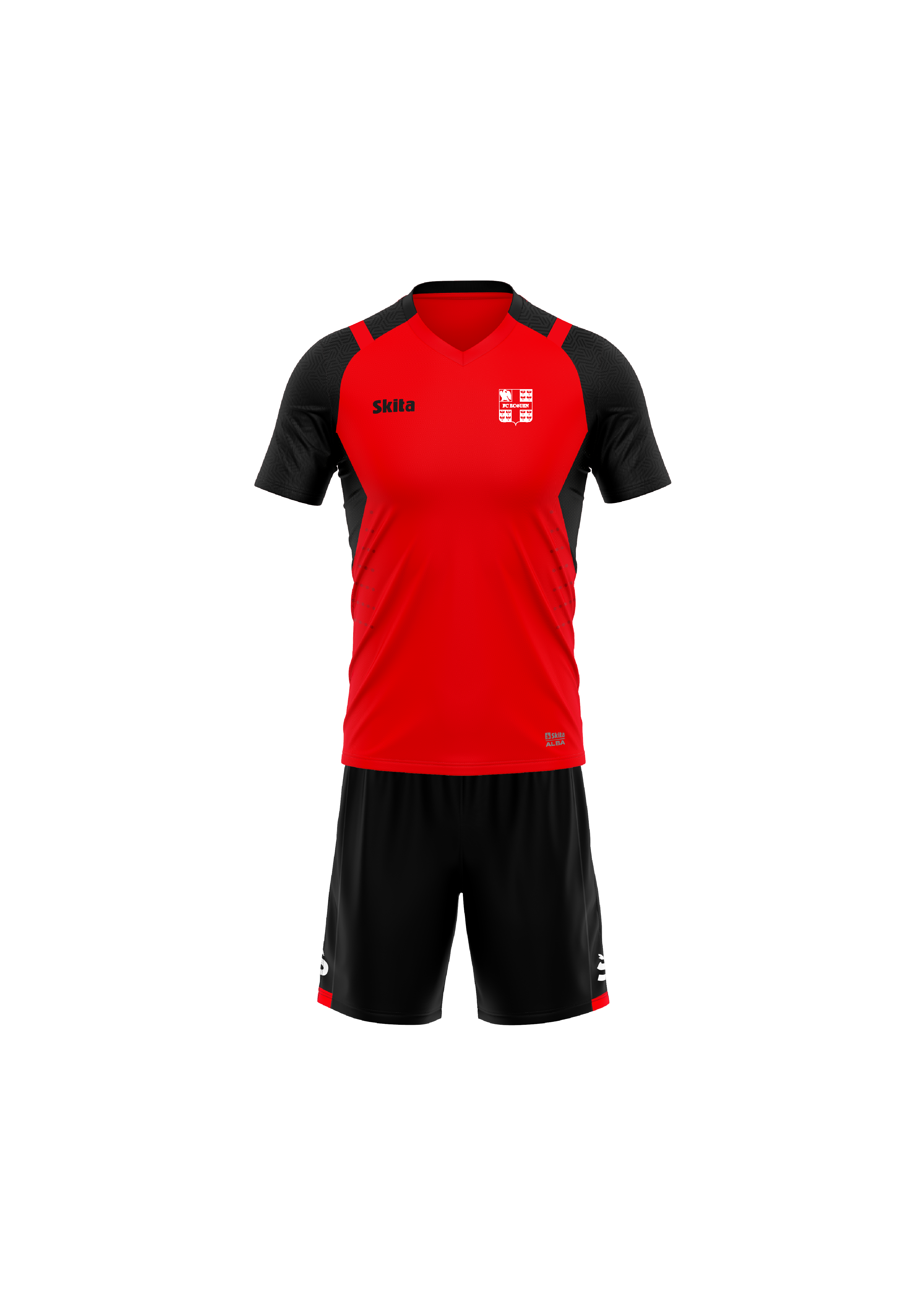 Maillot short ALBA  rouge/noir (Fc Ecouen)